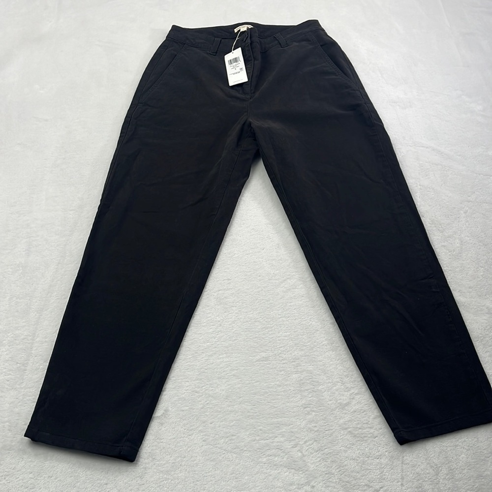 NEW Eileen Fisher 4 Black Organic Cotton Hemp Pants (Flaws)